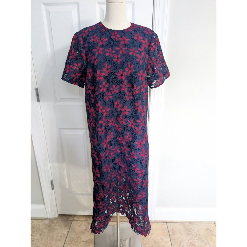 Tuckernuck Pomander Place Maxi Midi Dress L Midnight Floral Lace Seraphina Blue - Picture 2 of 12